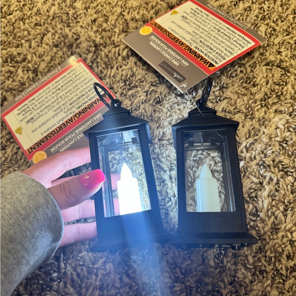 NWT Mini Black Lantern Candle Holders